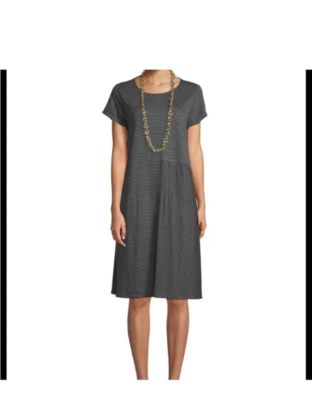 Eileen Fisher Striped 100% Organic Linen dress